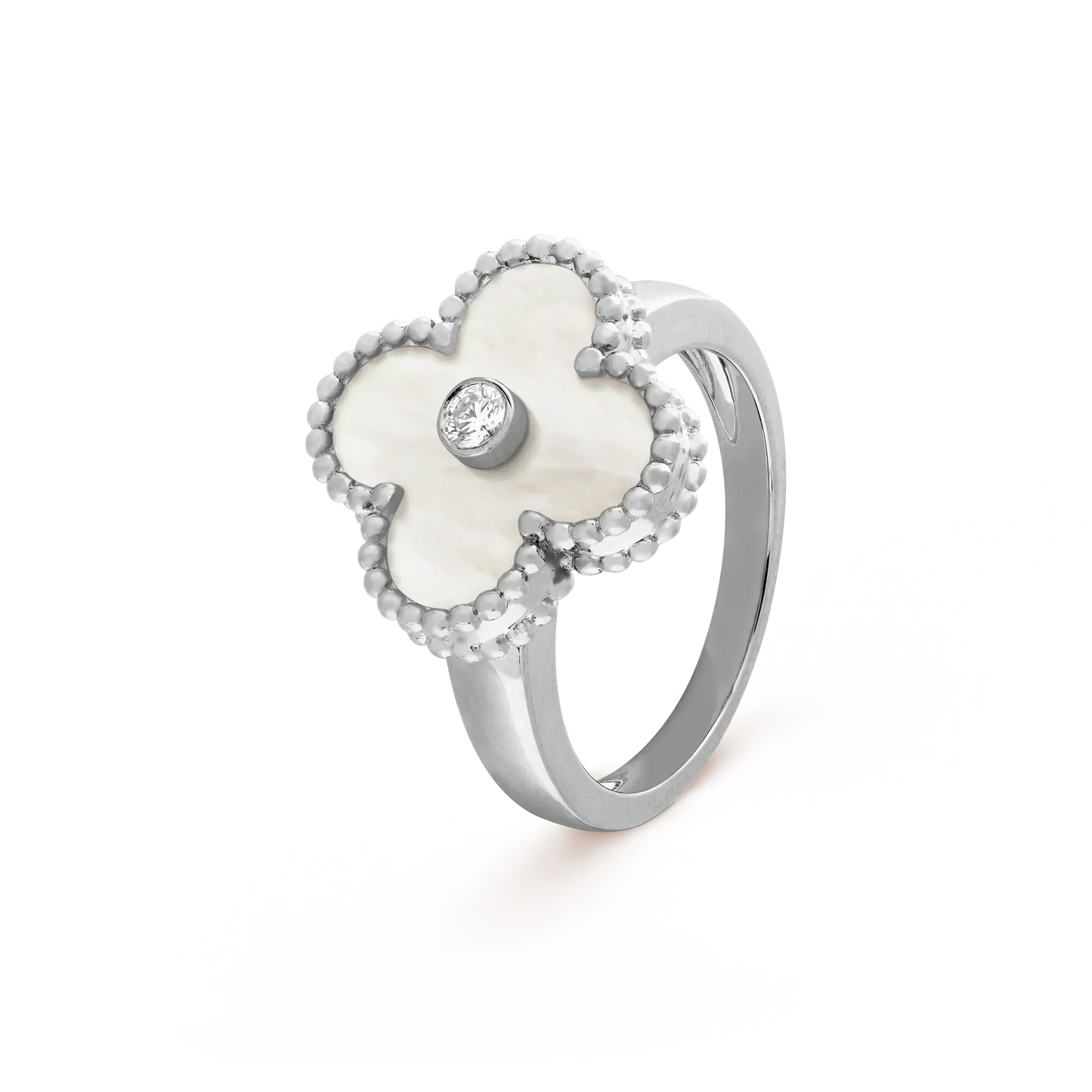 [Lumi Jewelry]CLOVER SILVER MOP DIAMOND RING