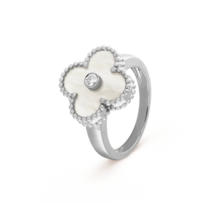[Lumi Jewelry]CLOVER SILVER MOP DIAMOND RING