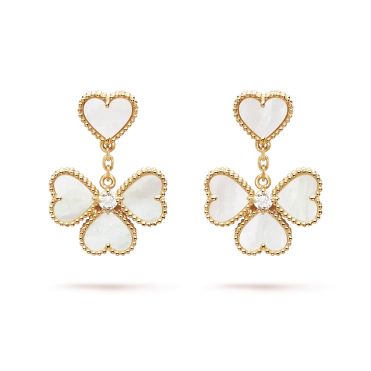 [Lumi Jewelry]CLOVER SWEET WHITE MOP EARRINGS