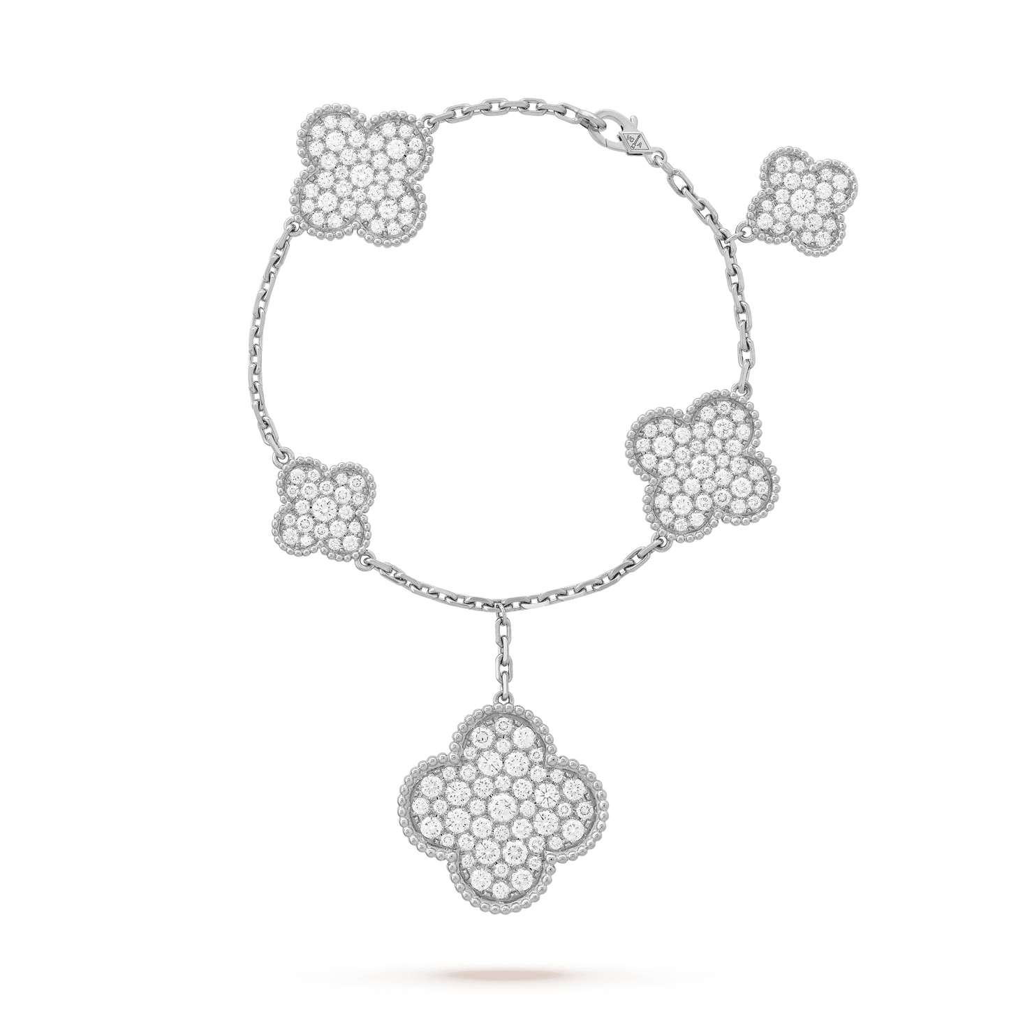 [Lumi Jewelry]CLOVER 6 MOTIFS SILVER DIAMOND BRACELET