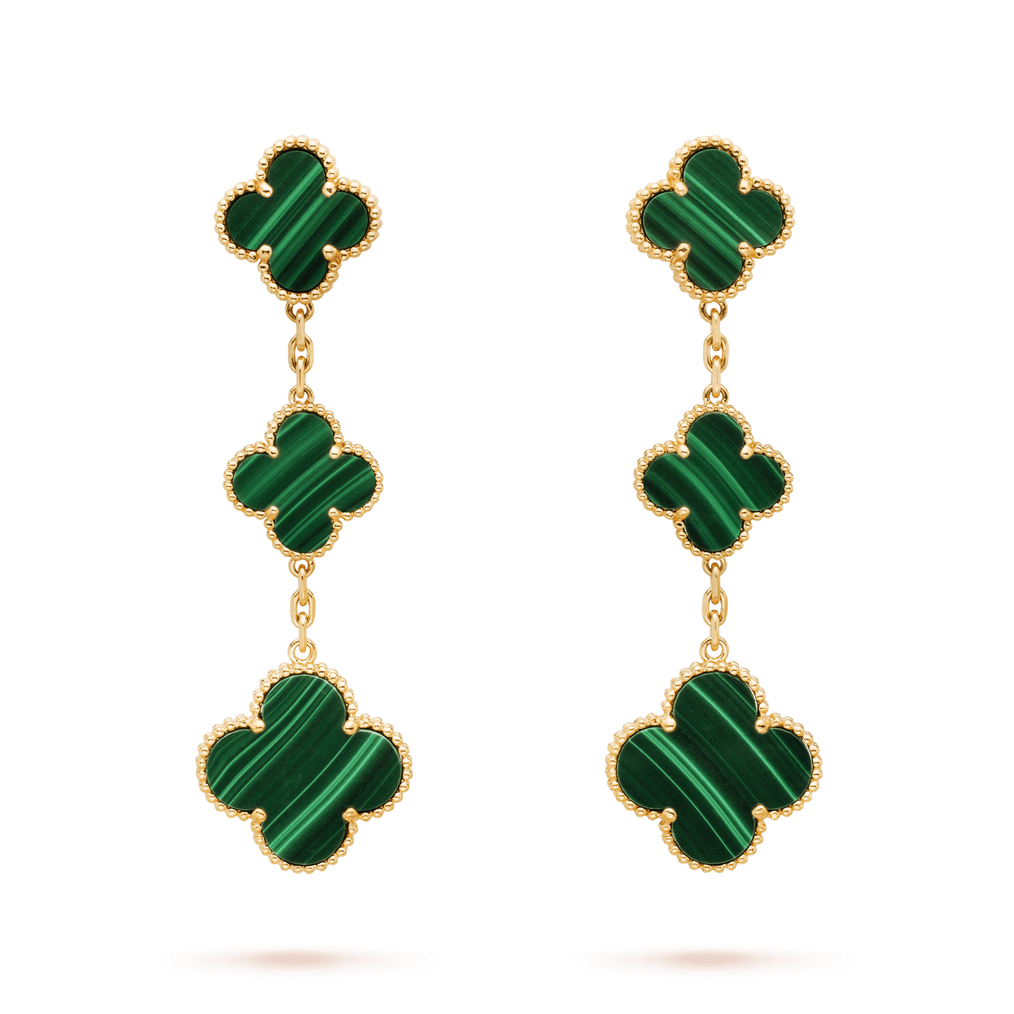 [Lumi Jewelry]CLOVER MALACHITE 3 MOTIFS GOLD