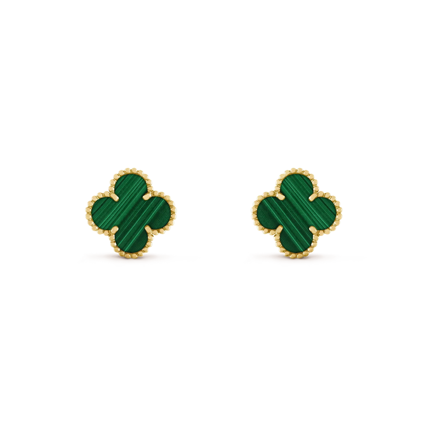 [Lumi Jewelry]CLOVER MEDIUM 1 MOTIFS MALACHITE  EARRINGS