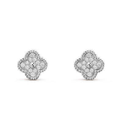 [Lumi Jewelry]CLOVER MINI DIAMOND STUD EARRINGS