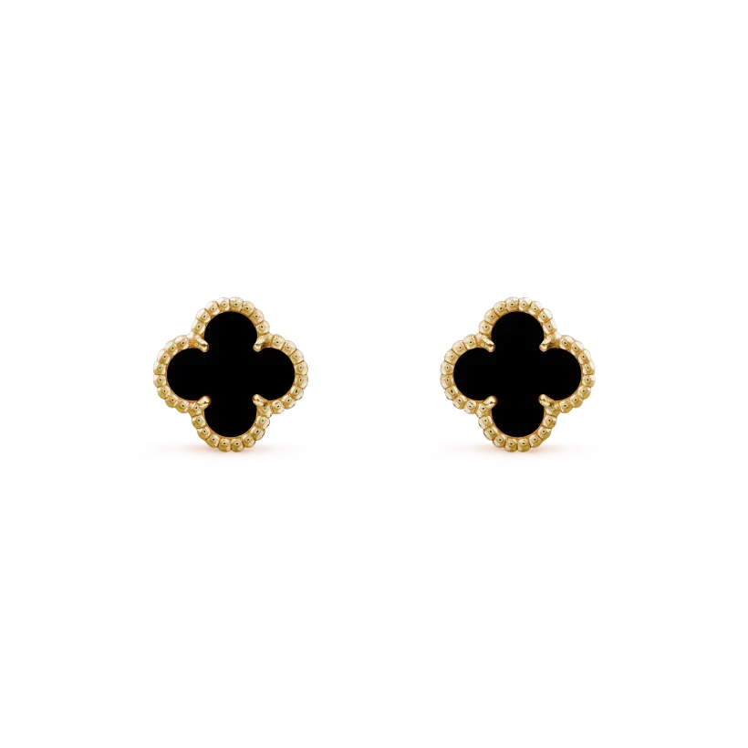 [Lumi Jewelry]CLOVER MINI 9.5MM BLACK MOP EARRINGS