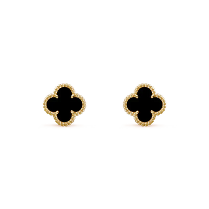 [Lumi Jewelry]CLOVER MINI 9.5MM BLACK MOP EARRINGS
