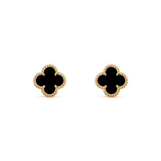 [Lumi Jewelry]CLOVER MINI 9.5MM BLACK MOP EARRINGS