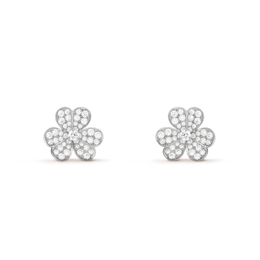 [Lumi Jewelry]CLOVER COMOS DIAMOND EARRINGS SILVER