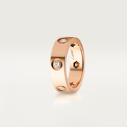 [Lumi Jewelry]LOVE 5.5MM 6 DIAMOND RING