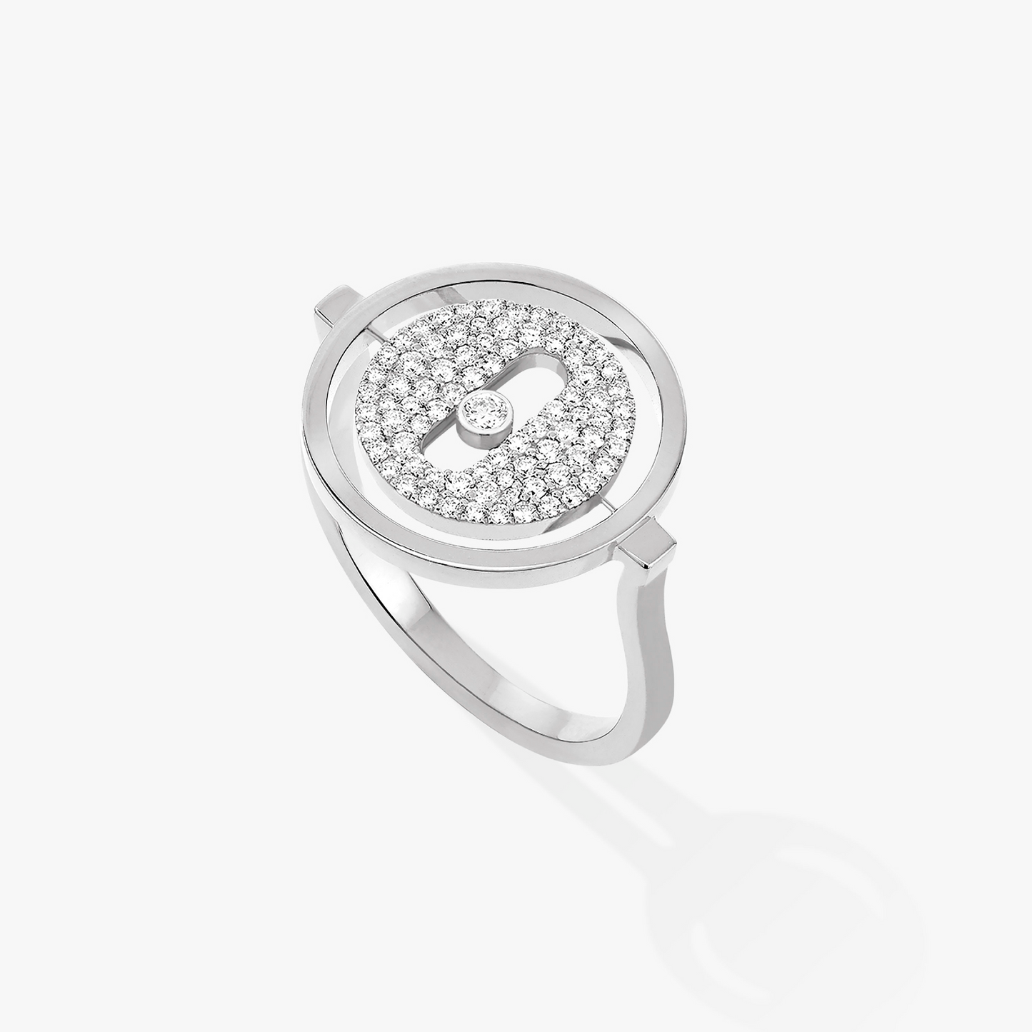 [Lumi Jewelery]LUCKY MOVE PAVED SILVER DIAMOND RING