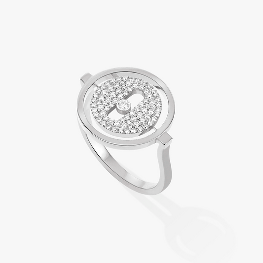 [Lumi Jewelery]LUCKY MOVE PAVED SILVER DIAMOND RING