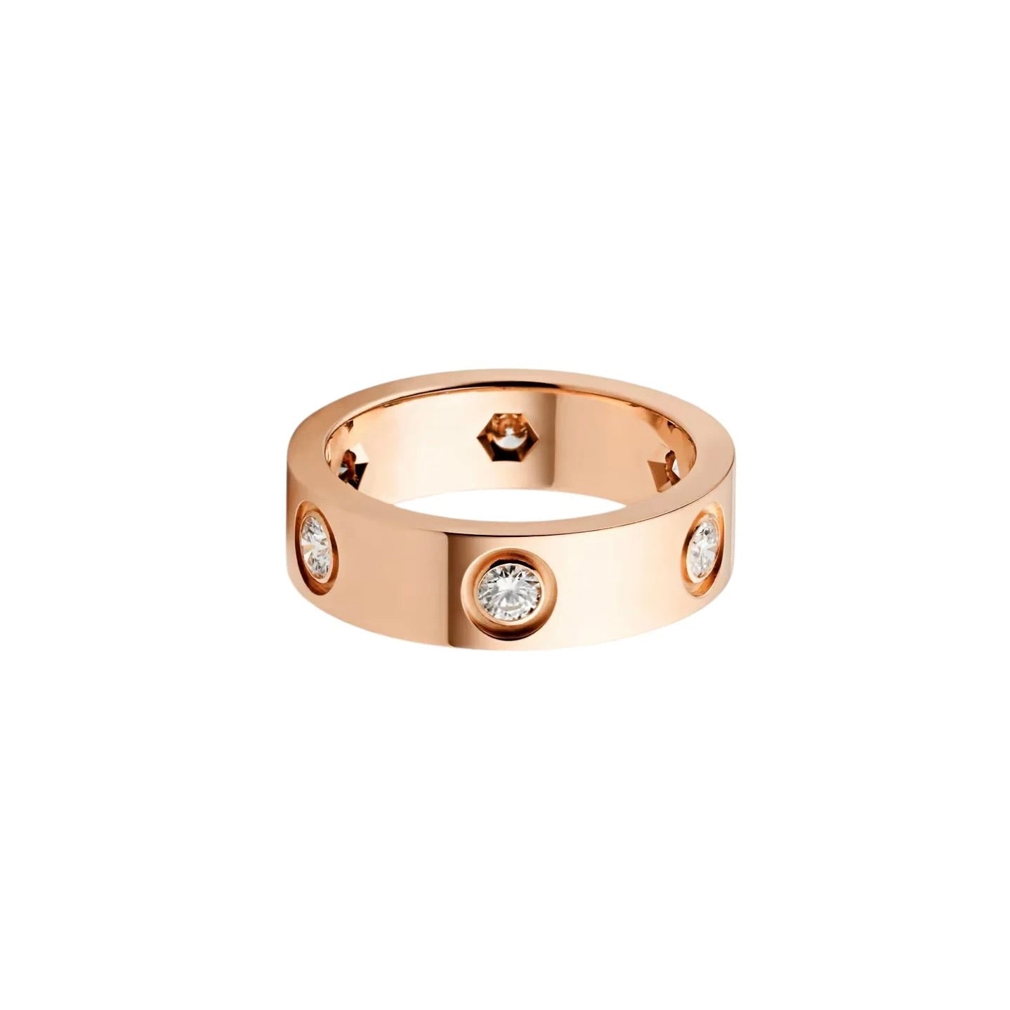 [Lumi Jewelry]LOVE 5.5MM 6 DIAMOND RING
