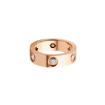 [Lumi Jewelry]LOVE 5.5MM 6 DIAMOND RING