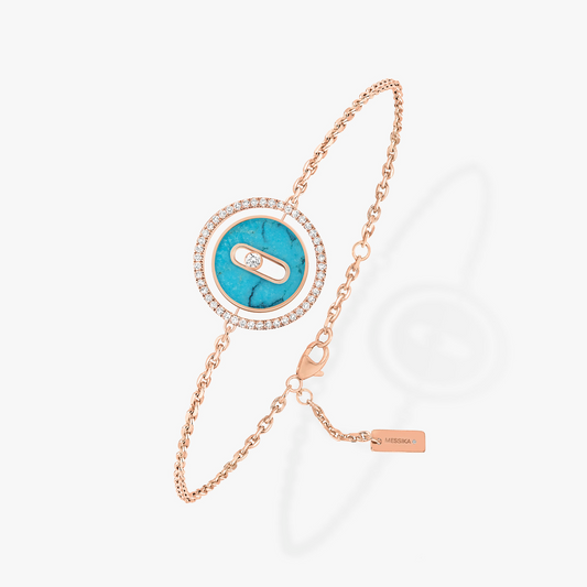 [Lumi Jewelery]LUCKY MOVE TURQUOISE PINK GOLD DIAMOND BRACELET