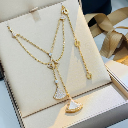 [Lumi Jewelry]DREAM NECKLACE WHITE MOP FULL DIAMOND