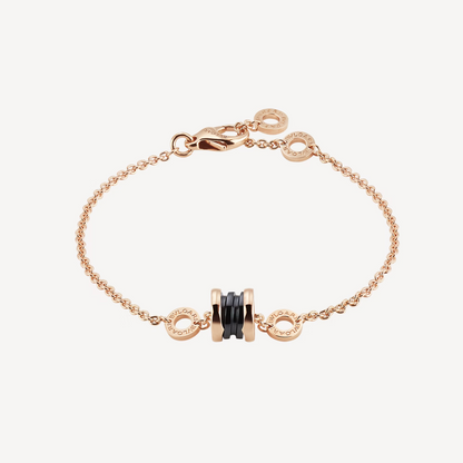 [Lumi Jewelry]ZERO 1 SOFT PINK GOLD AND BLACK CERAMIC BRACELET