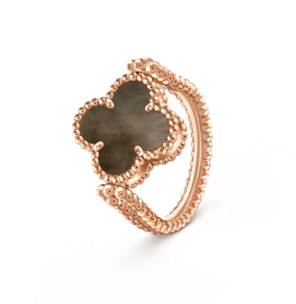 [Lumi Jewelry]CLOVER RIVERSIBLE GREY MOP RING