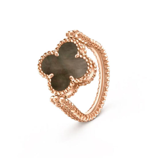[Lumi Jewelry]CLOVER RIVERSIBLE GREY MOP RING