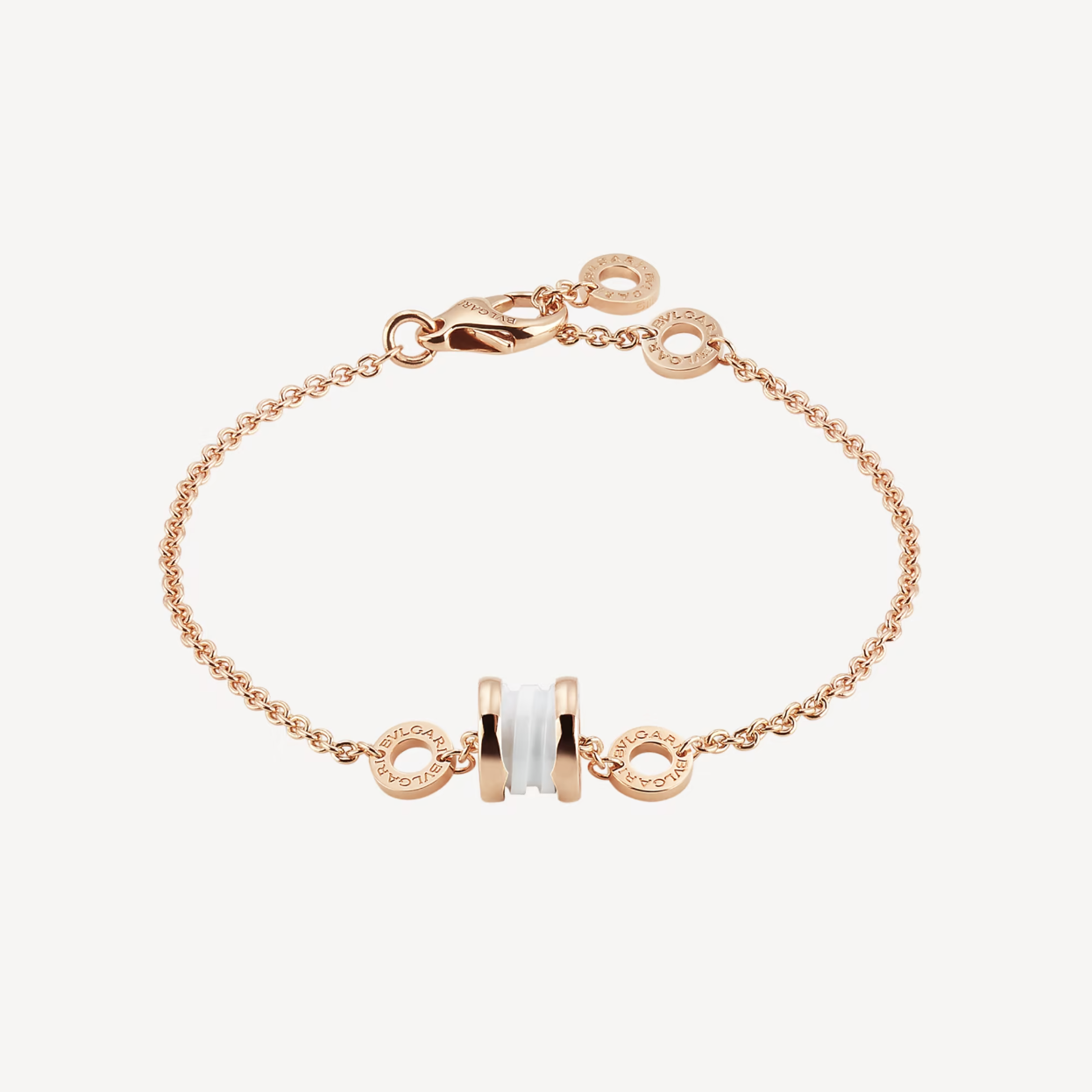 [Lumi Jewelry]ZERO 1 SOFT PINK GOLD AND WHITE CERAMIC BRACELET