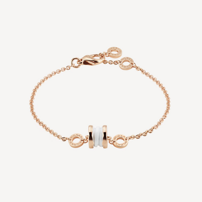 [Lumi Jewelry]ZERO 1 SOFT PINK GOLD AND WHITE CERAMIC BRACELET