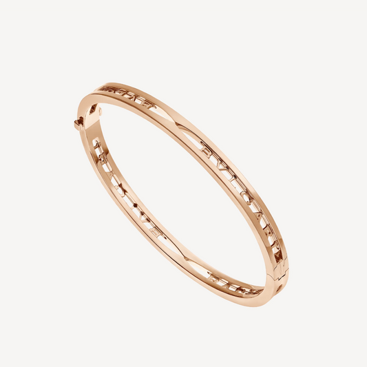 [Lumi Jewelry]ZERO 1 SPIRAL LOGO PINK GOLD BRACELET