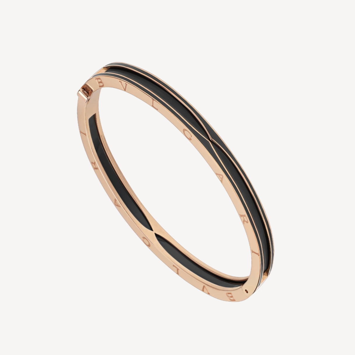 [Lumi Jewelry]ZERO 1 PINK GOLD WITH MATTE BLACK CERAMIC BRACELET