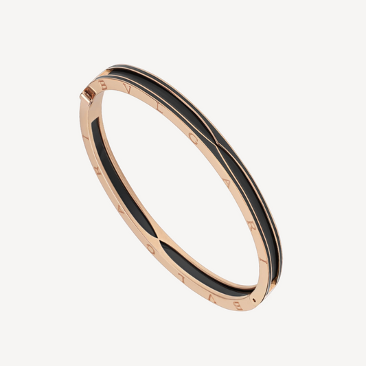 [Lumi Jewelry]ZERO 1 PINK GOLD WITH MATTE BLACK CERAMIC BRACELET