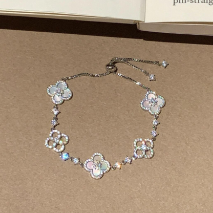 [Lumi Jewelry]CLOVER 5 MOTIF PINK BLUE RED WHITE BRACELET