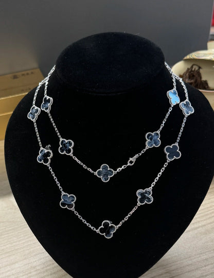 [Lumi Jewelry]CLOVER 20 MOTIFS BIDE STONE NECKLACE