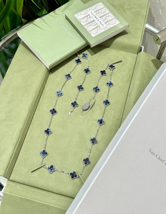 [Lumi Jewelry]CLOVER 20 MOTIFS BIDE STONE NECKLACE