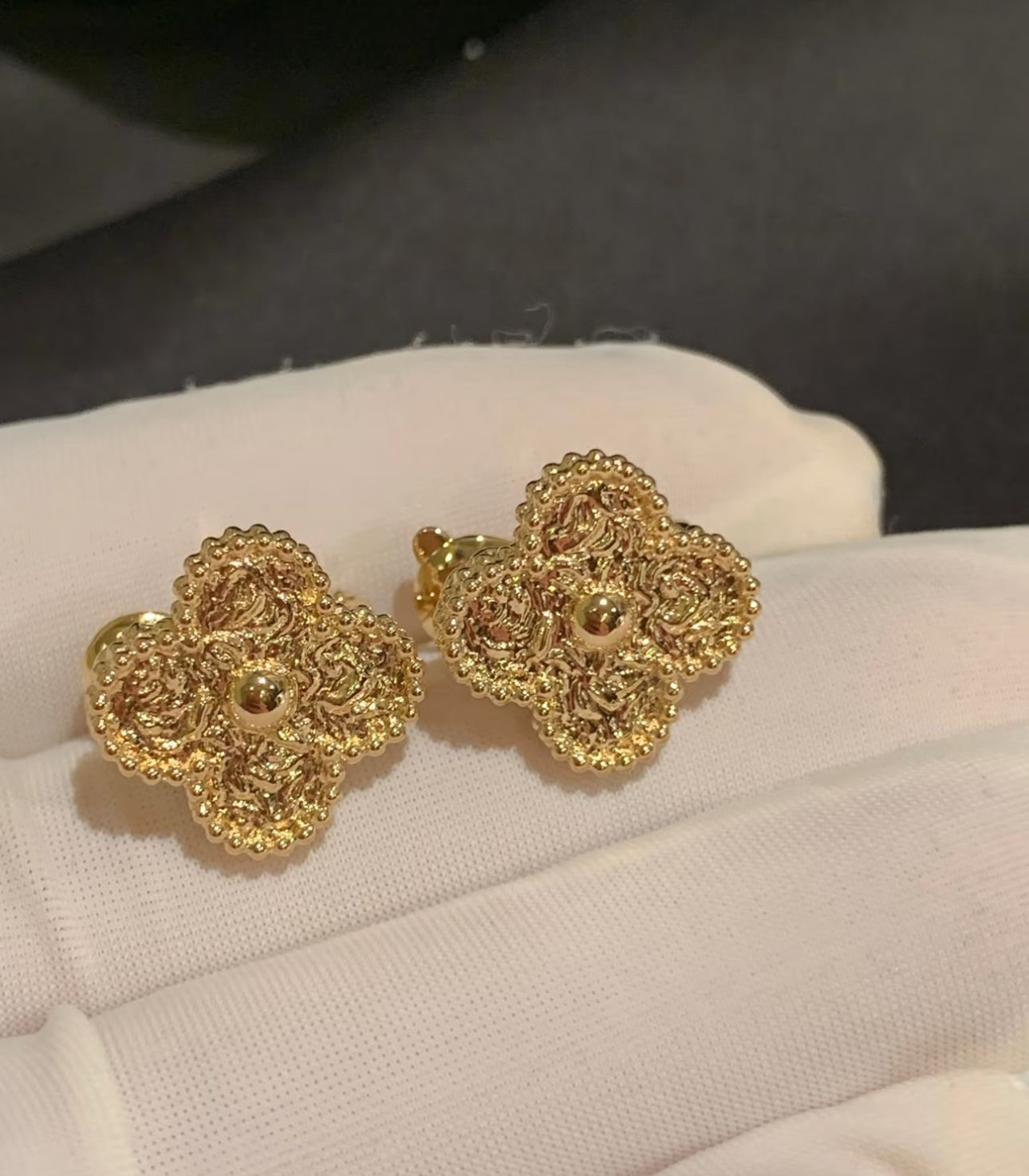 [Lumi Jewelry]CLOVER MEDIUM 1 MOTIFS LAVA EARRINGS