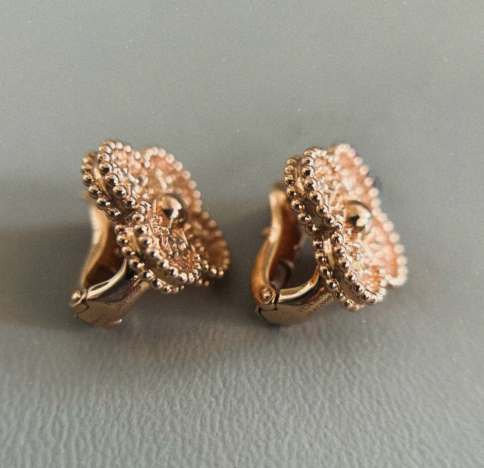 [Lumi Jewelry]CLOVER MEDIUM 1 MOTIFS LAVA EARRINGS