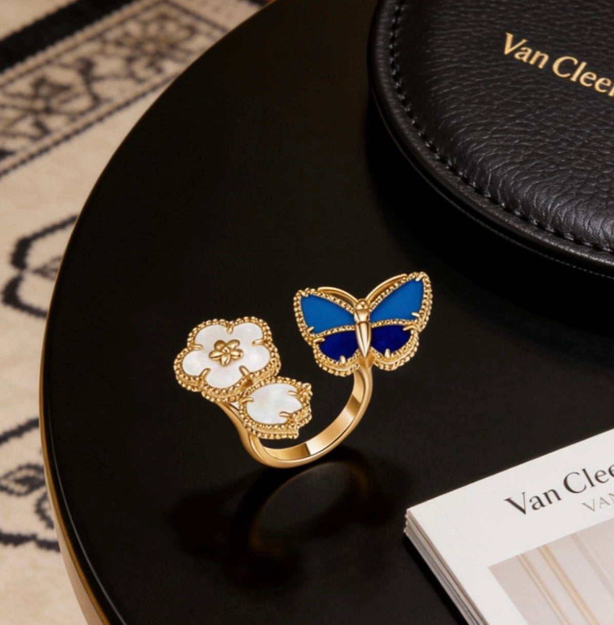 [Lumi Jewelry]LUCKY 3 MOTIF GOLD RING