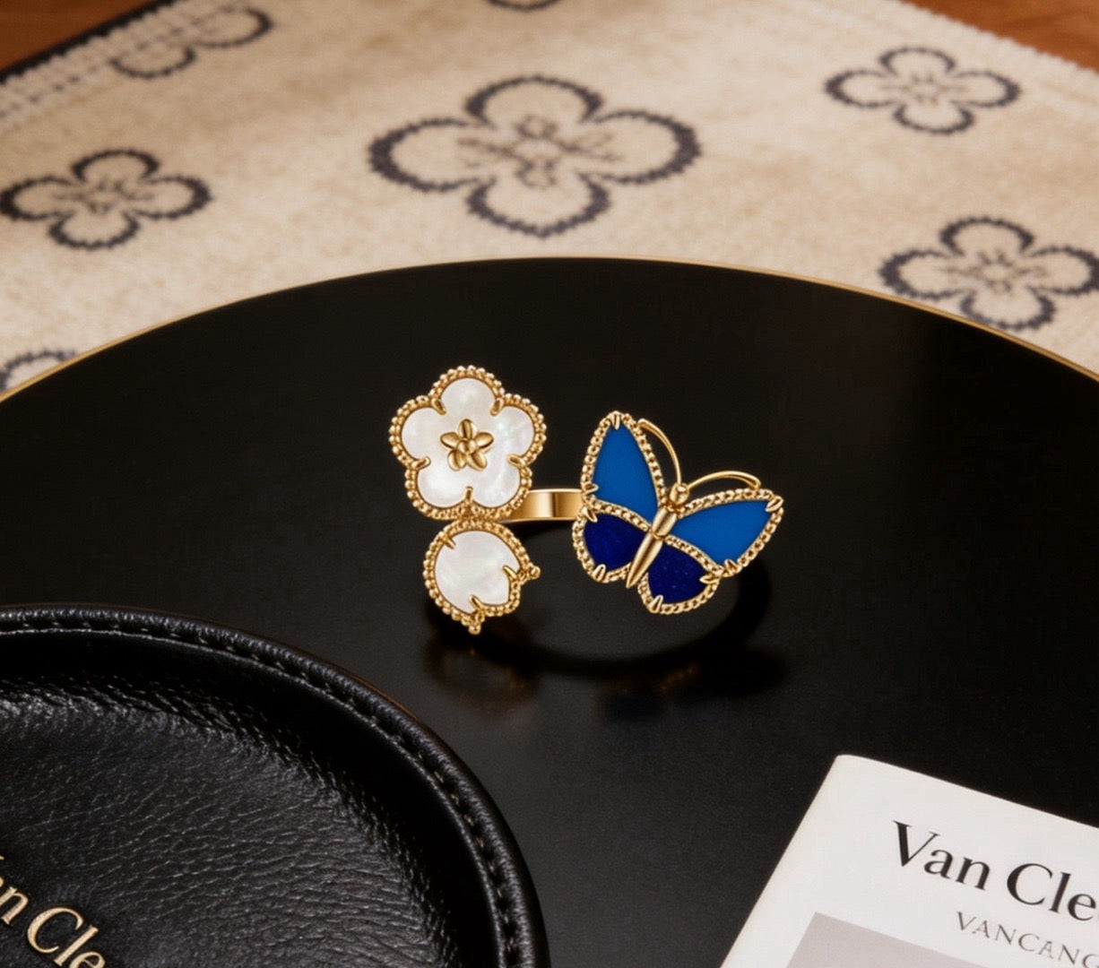 [Lumi Jewelry]LUCKY 3 MOTIF GOLD RING