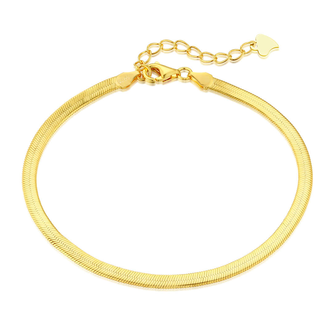 [Lumi Jewelry]Flat Snake Bone Chain Blade Necklace