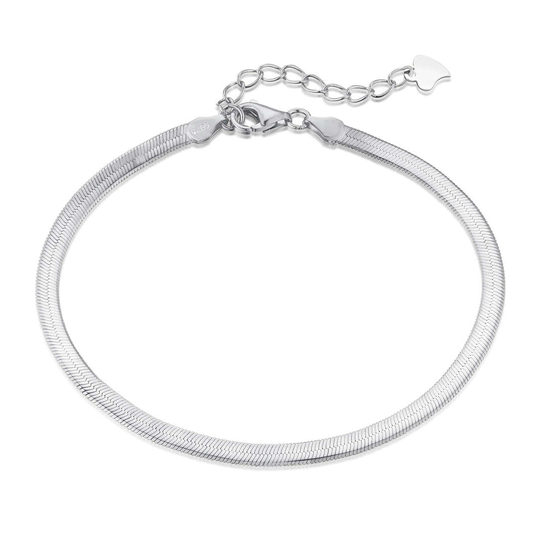 [Lumi Jewelry]Flat Snake Bone Chain Blade Necklace