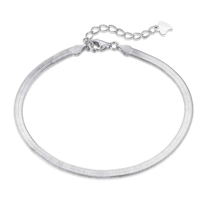 [Lumi Jewelry]Flat Snake Bone Chain Blade Necklace