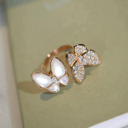 [Lumi Jewelry]TWIN BUTTERFLY DIAMOND MOP RING
