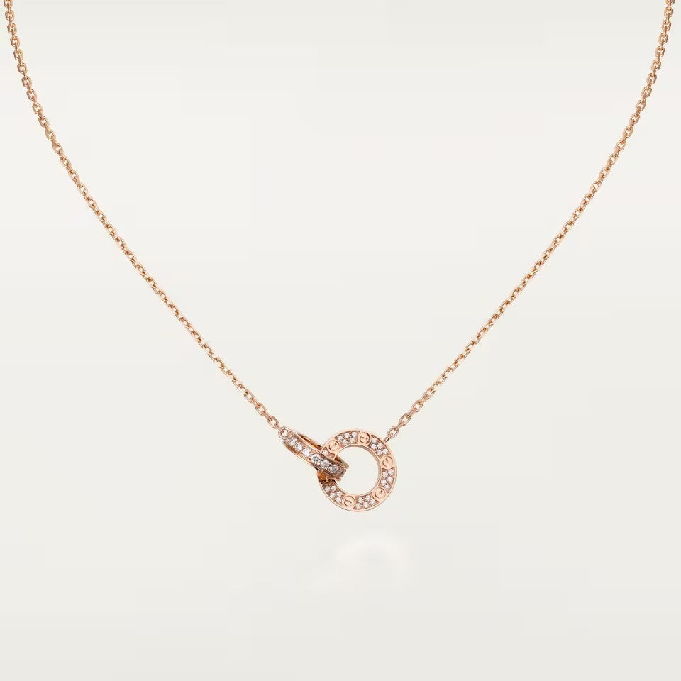 [Lumi Jewelry]LOVE  FULL DIAMOND PENDANT NECKLACE