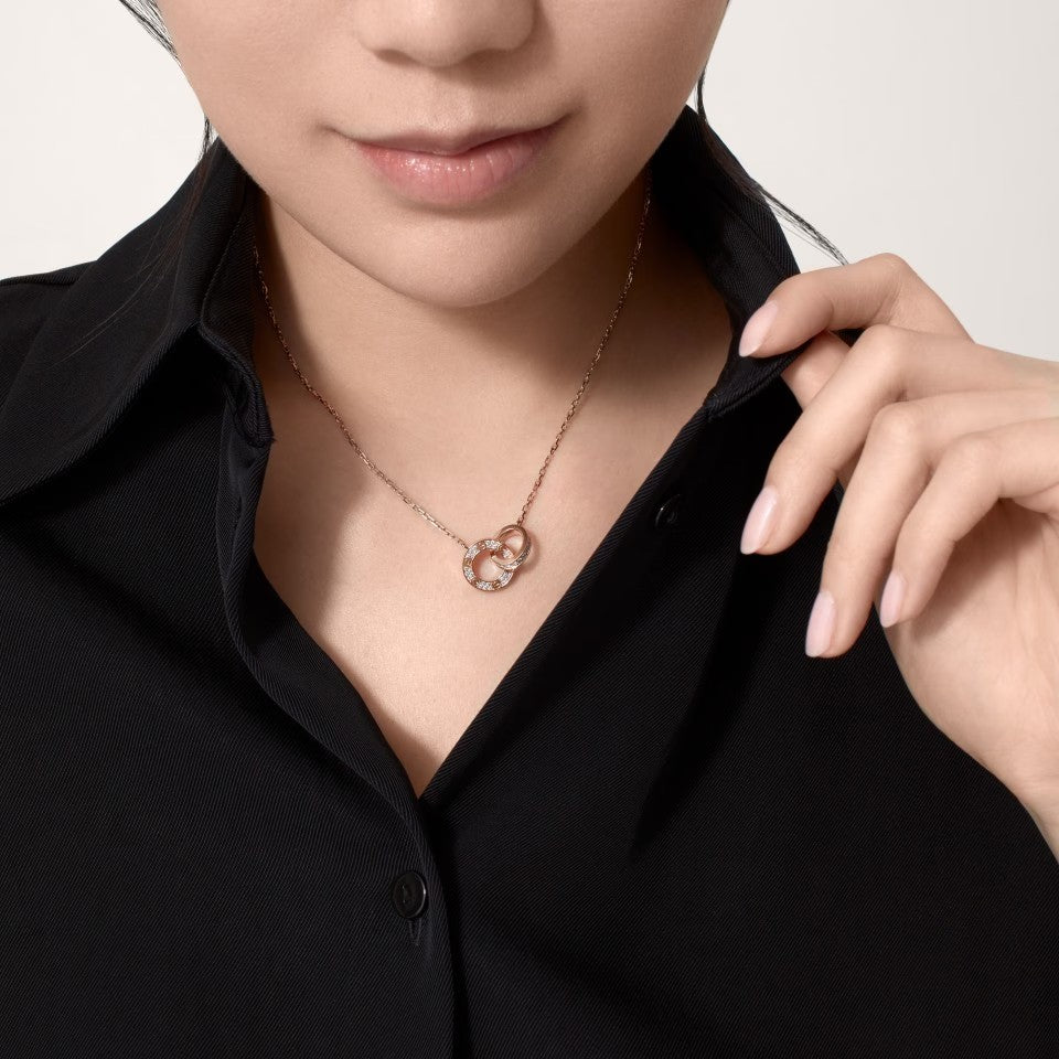 [Lumi Jewelry]LOVE  FULL DIAMOND PENDANT NECKLACE