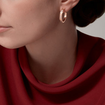 [Lumi Jewelry]LOVE EARRINGS 3.6MM DIAMOND PAVED