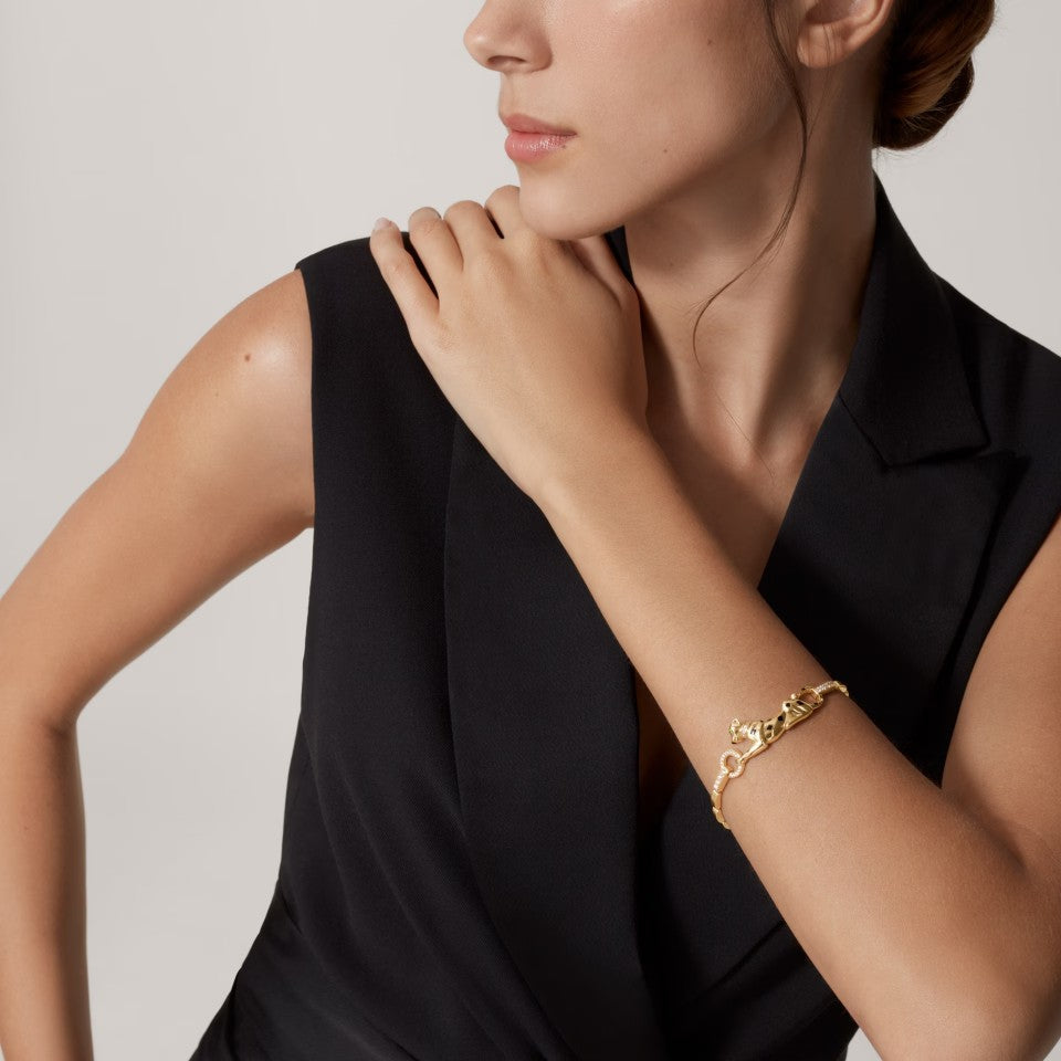 [Lumi Jewelry]PANTHERE HALF DIAMOND ON CHAIN BRACELET
