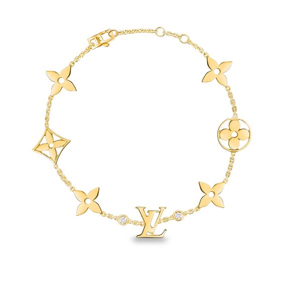 [Lumi Jewelry]STAR AND SUN 7 MOTIFS GOLD BRACELET