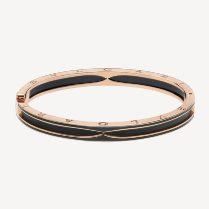 [Lumi Jewelry]ZERO 1 PINK GOLD WITH MATTE BLACK CERAMIC BRACELET