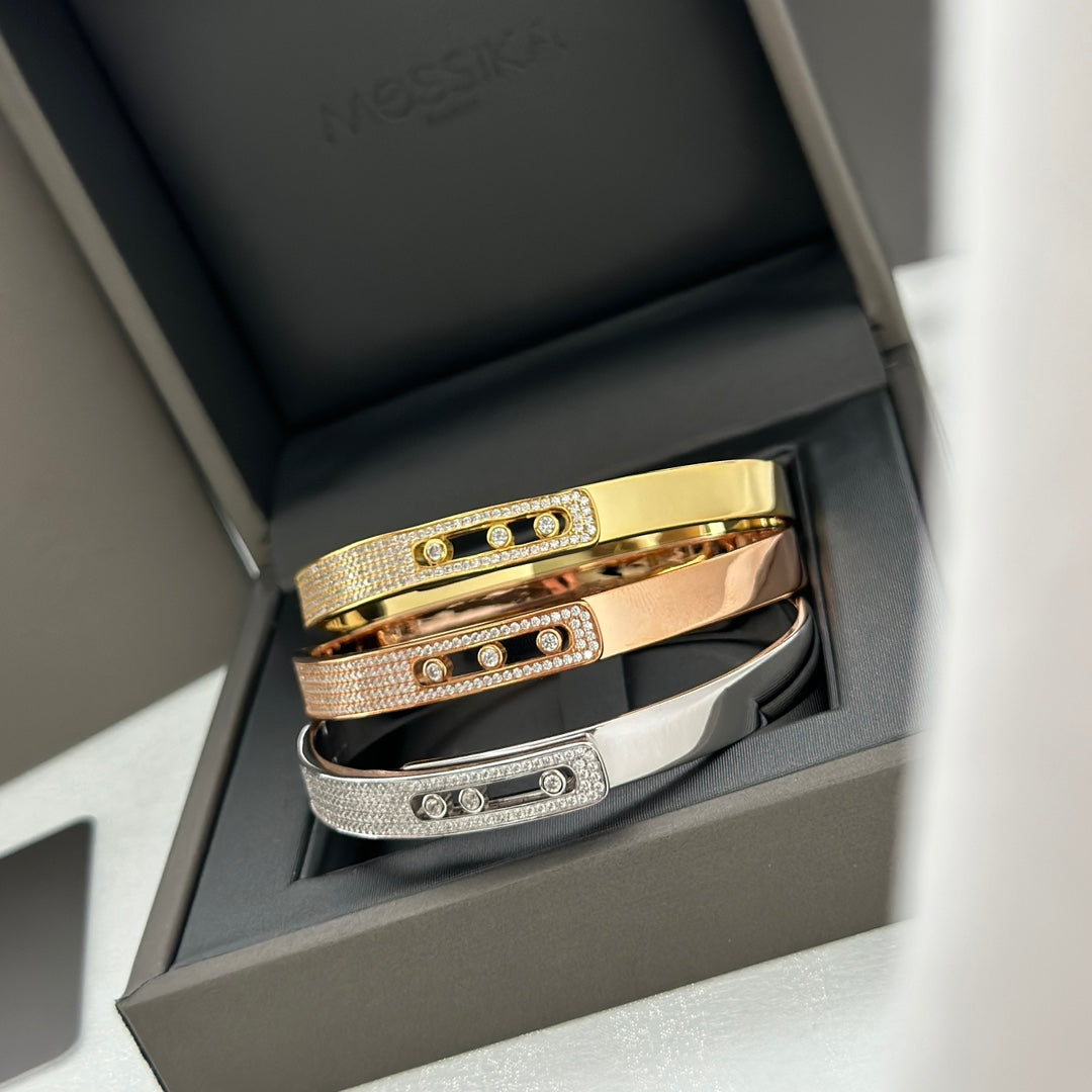 [Lumi Jewelery]Move Noa Rose Gold Pav辿 Diamond Bangle Bracelet
