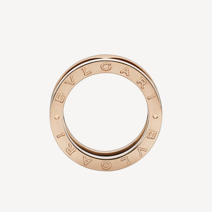 [Lumi Jewelry]ZERO 1 TWO-BAND LOOPS AND BLACK CERAMIC PINK GOLD RING