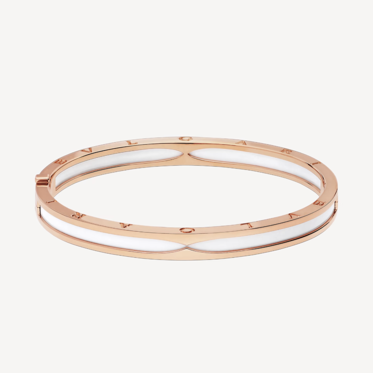 [Lumi Jewelry]ZERO 1 PINK GOLD WITH WHITE CERAMIC BRACELET