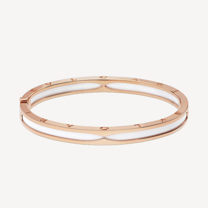 [Lumi Jewelry]ZERO 1 PINK GOLD WITH WHITE CERAMIC BRACELET