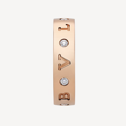 [Lumi Jewelry]ZERO 1 ESSENTIAL PINK GOLD BAND WITH DIAMONDS RING