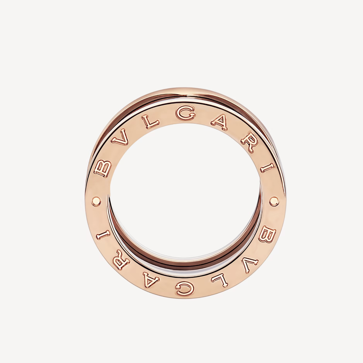 [Lumi Jewelry]ZERO 1 FOUR-BAND LOOPS AND BLACK CERAMIC SPIRAL PINK GOLD RING