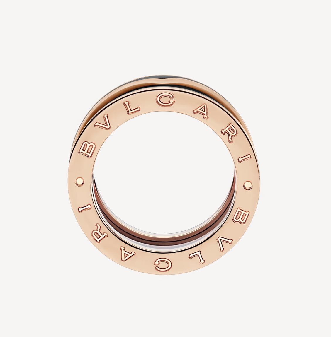 [Lumi Jewelry]ZERO 1 TWO-BAND WITH MATTE BLACK CERAMIC PINK GOLD RING